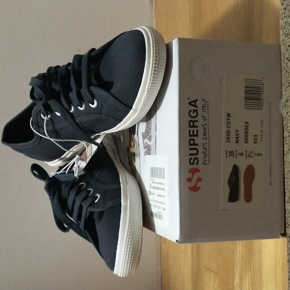 Superga Fantasia Women's size 7 1/2 Navy Canvas Sneakers BNWT BNIB